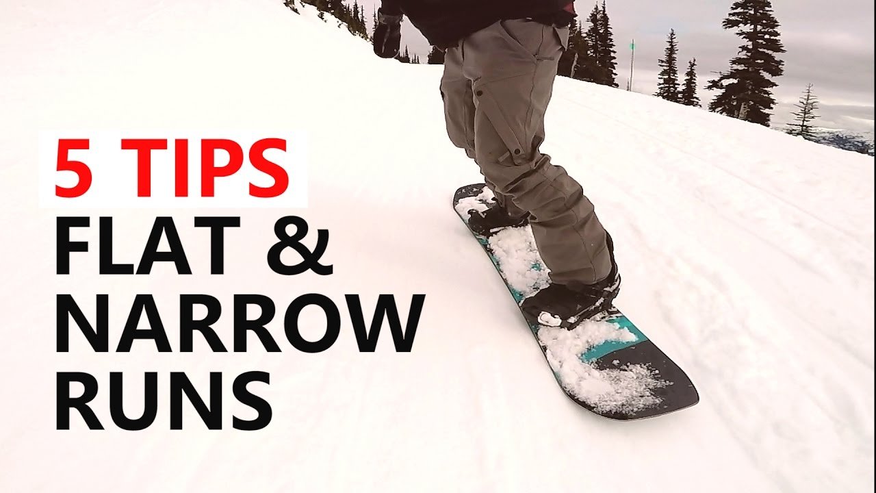 5 Tips To Survive Flat  Narrow Runs - Beginner Snowboard Tutorial