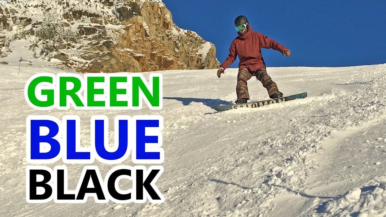 Green, Blue  Black Runs - Beginner Snowboard Turn Progression