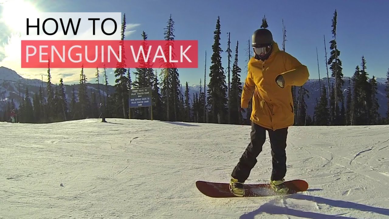 How to Penguin Walk Snowboarding - Beginner Snowboard