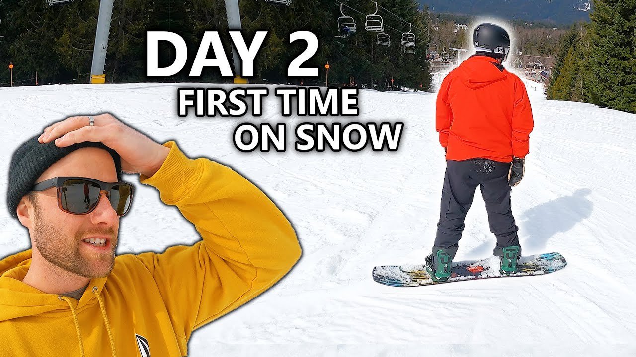 Teaching My Friend To Snowboard – Day 2 – First Time On Snow