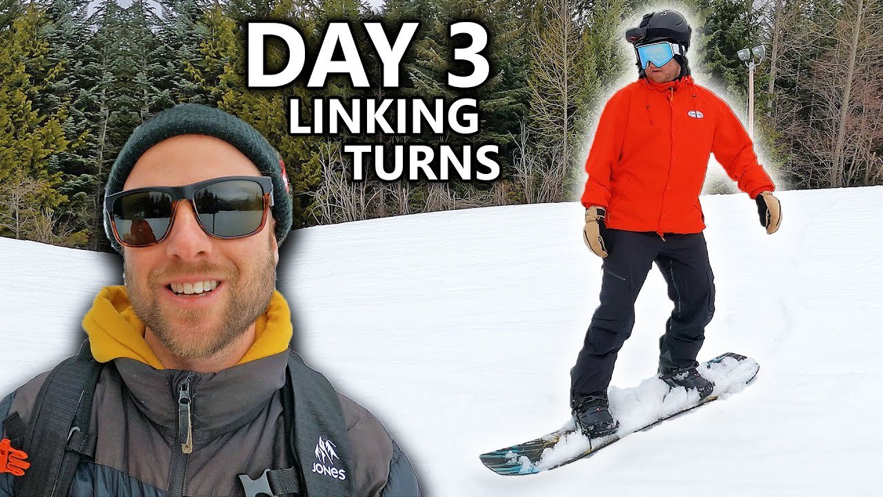 Teaching My Friend To Snowboard – Day 3 – Linking Turns